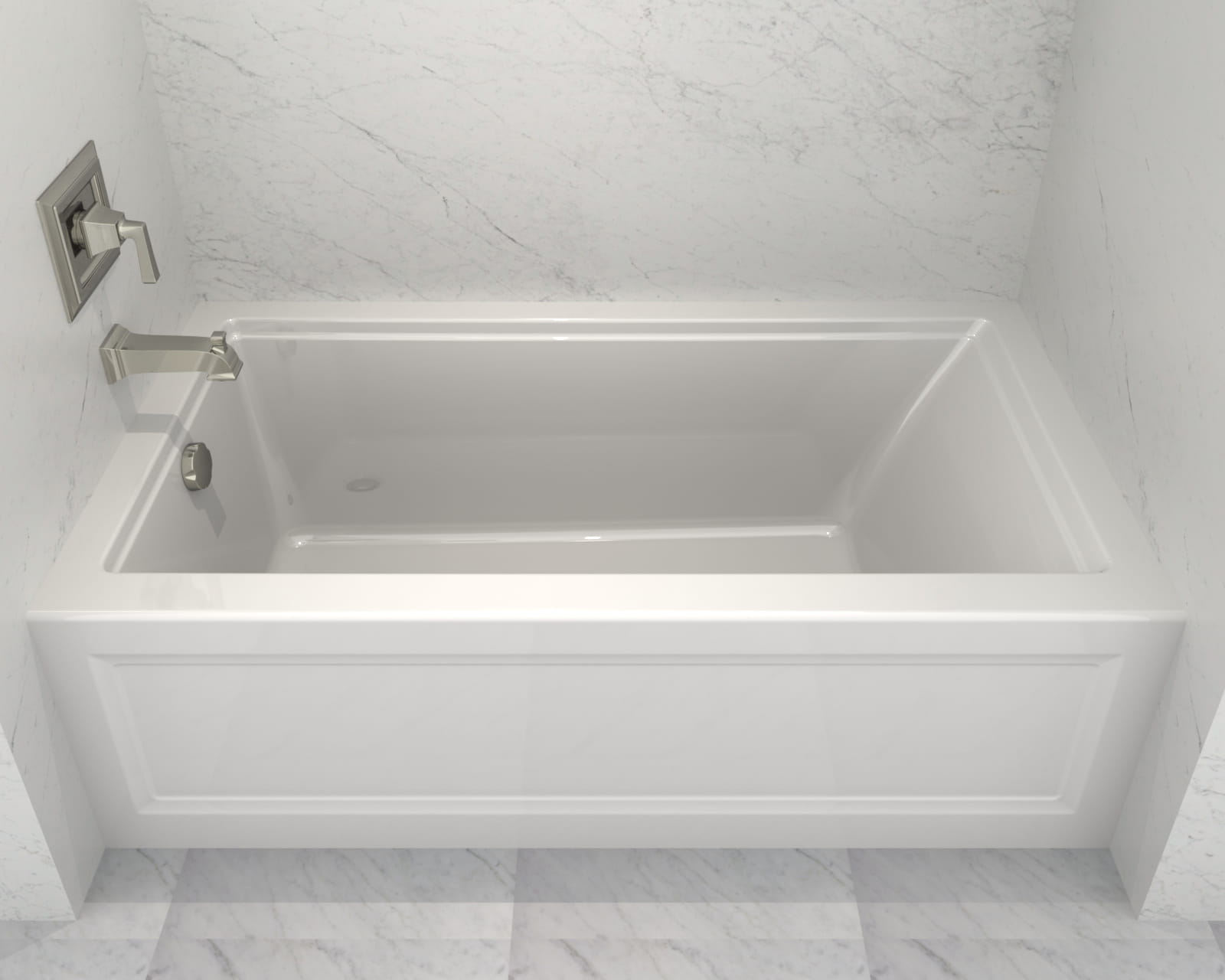 Town Square S 60 x 32 Inch Integral Apron Bathtub With Right Hand Outlet WHITE
